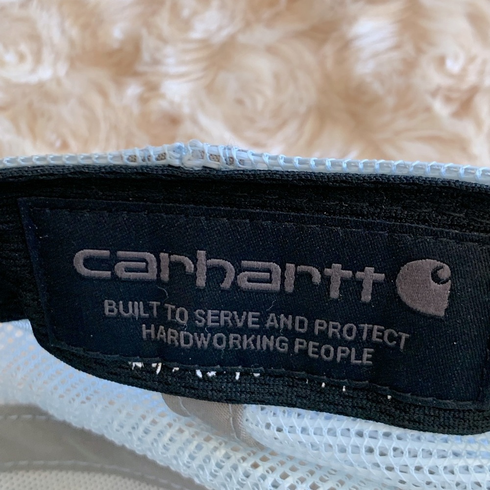 Carhartt Blue Canvas Mesh Rugged Outdoors Snap Back Baseball Hat - Picture 6 of 6